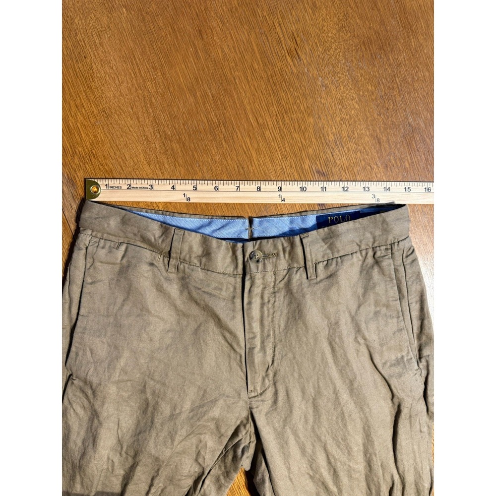 Polo‎ Ralph Lauren Linen Pants Mens 29x29 Khaki Straight Fit Lightweight - Picture 2 of 10